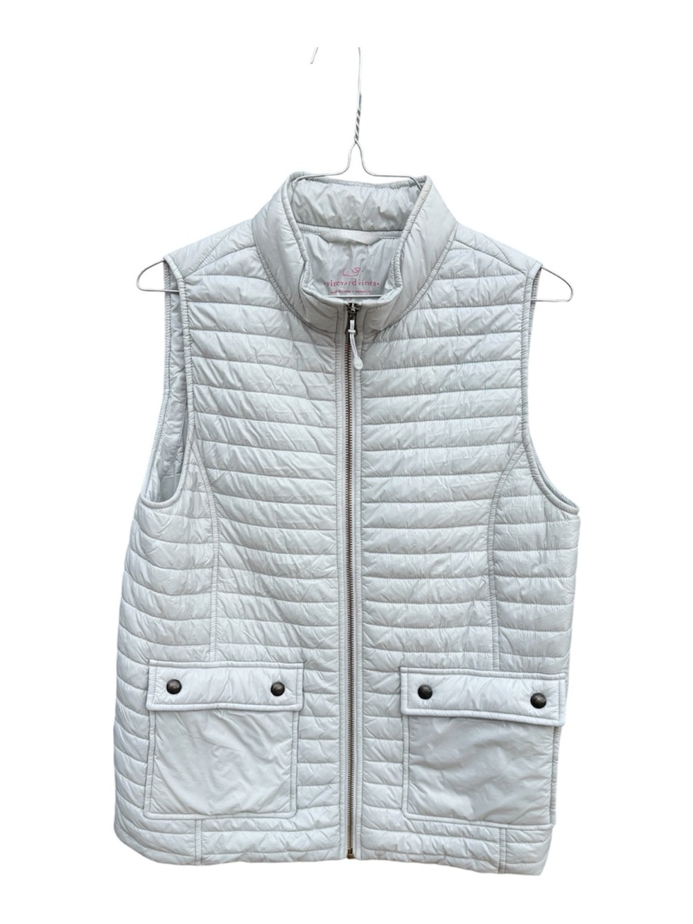 VINEYARD VINES Women’s Pocket Puffer Vest Soft Grey